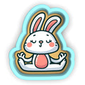 a sticker of a rabbit sitting in the middle of a yoga pose