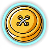 a blue and yellow plate with a knot on it