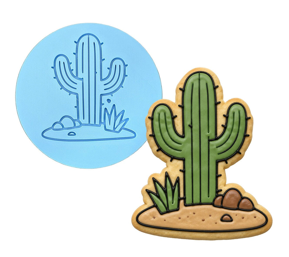 Cactus Cookie Cutter Cactus Desert Cookie Cutter | Stamp | Stencil | Debosser #1 Cookie Cutter Lady LITTLE - 3 Inches (7.62cm) Debosser ONLY 
