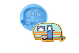 Camper Cookie Cutter | Stamp | Stencil #2 Boys/ Army / Outdoorsman Cookie Cutter Lady MINI - 2 Inches (5cm) **BUNDLE** Cutter + Debosser 