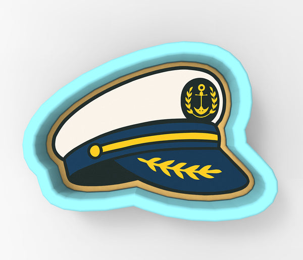 Captain Hat Badge 2 Cookie Cutter | Stamp | Stencil - SHARP EDGES - FAST Shipping - Choose Your Own Size! #1