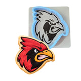 Cardinal Head Cookie Cutter | Stamp | Stencil #2 Animals & Dinosaurs Cookie Cutter Lady MINI - 2 Inches (5cm) **BUNDLE** Cutter + Stencil 
