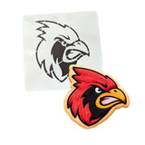 Cardinal Head Cookie Cutter | Stamp | Stencil #2 Animals & Dinosaurs Cookie Cutter Lady MINI - 2 Inches (5cm) Stencil ONLY 