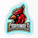 a close up of a sticker with a bird on it