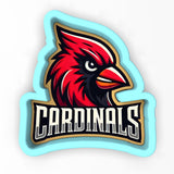 a close up of a sticker with a bird on it