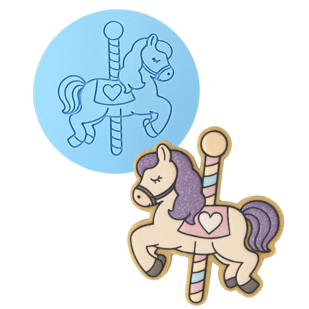 Carousel Horse Cookie Cutter | Stamp | Stencil - SHARP EDGES - FAST Shipping - Choose Your Own Size! #2 Cookie Cutter Lady LITTLE - 3 Inches (7.62cm) Debosser ONLY 