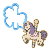 Carousel Horse Cookie Cutter | Stamp | Stencil - SHARP EDGES - FAST Shipping - Choose Your Own Size! #2 Cookie Cutter Lady LITTLE - 3 Inches (7.62cm) Cookie Cutter ONLY (Outline) 