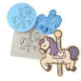 Carousel Horse Cookie Cutter | Stamp | Stencil - SHARP EDGES - FAST Shipping - Choose Your Own Size! #2 Cookie Cutter Lady LITTLE - 3 Inches (7.62cm) **FULL SET BUNDLE** Cutter + Stamp + Stencil + Debosser **BEST DEAL** 