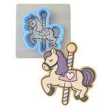 Carousel Horse Cookie Cutter | Stamp | Stencil - SHARP EDGES - FAST Shipping - Choose Your Own Size! #2 Cookie Cutter Lady LITTLE - 3 Inches (7.62cm) **BUNDLE** Cutter + Stencil 