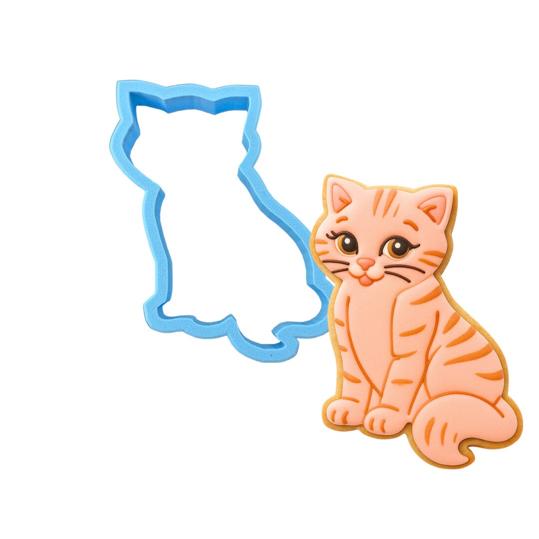 Cat Cookie Cutter Detailed Dogs & Cats Cookie Cutter Lady MINI - 2 Inches (5cm) Cookie Cutter ONLY (Outline) 