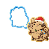 Cat Stuck in Christmas Lights Cookie Cutter | Stamp | Stencil Xmas / Winter / NYE Cookie Cutter Lady MINI - 2 Inches (5cm) Cookie Cutter ONLY (Outline) 