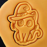 Cat Wearing Hat Cookie Cutter | Stamp | Stencil #1 Halloween / Fall Cookie Cutter Lady 