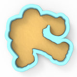 a cookie shaped like a teddy bear on a white background