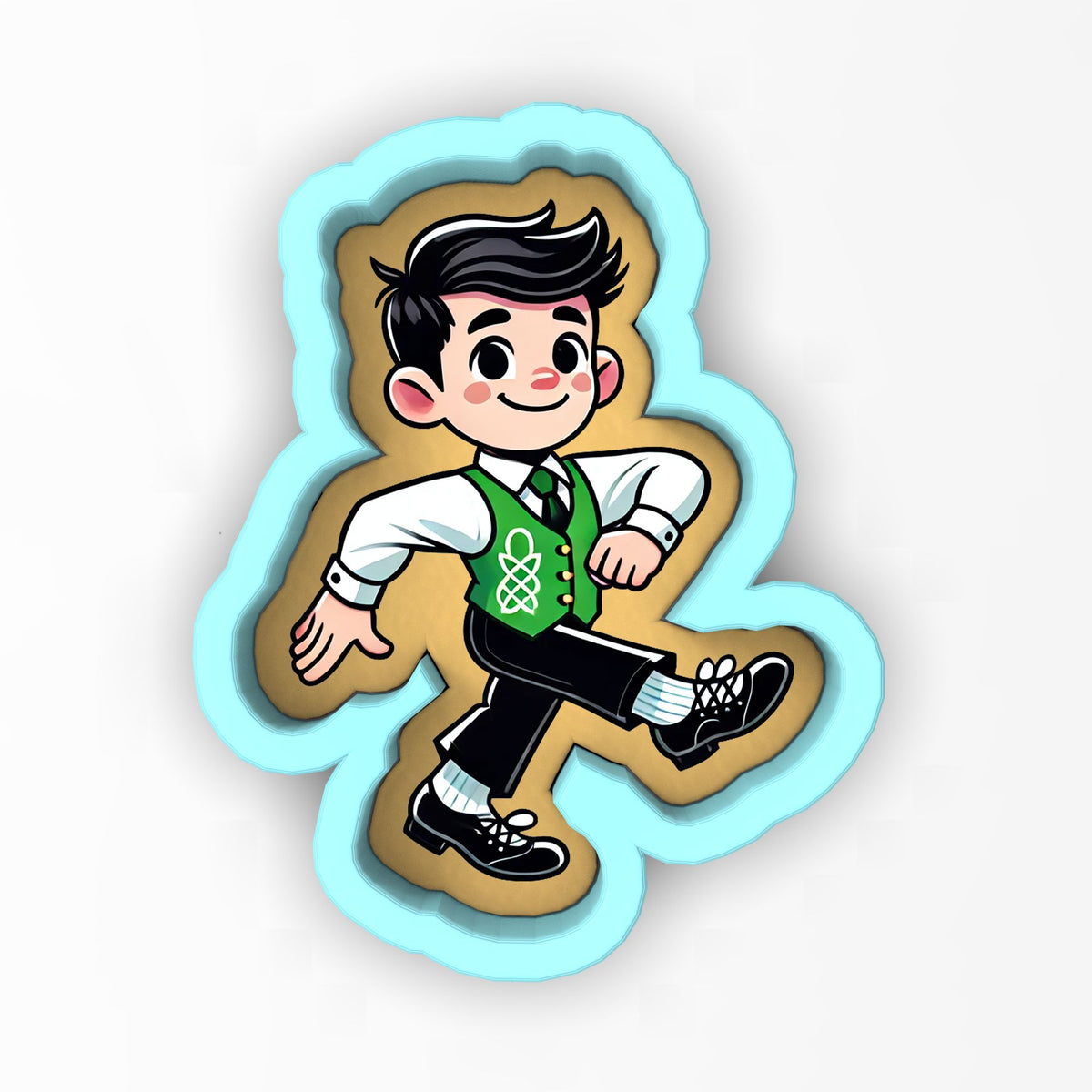Celtic Dancer Boy 1 Cookie Cutter | Stamp | Stencil - SHARP EDGES - FAST Shipping - Choose Your Own Size! #1