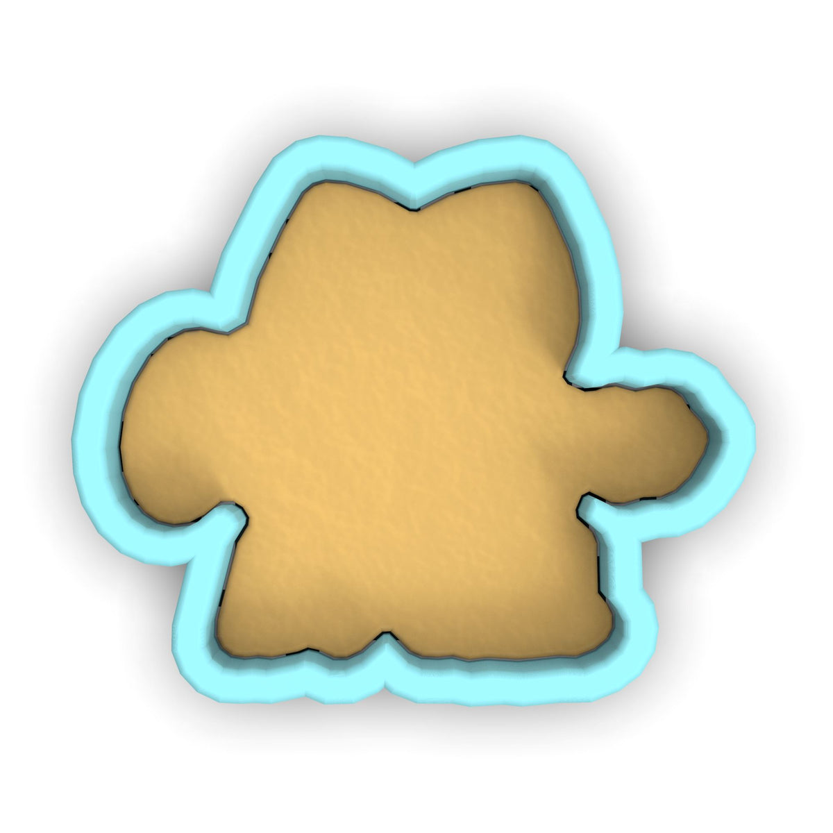 a cookie shaped like a cloud on a white background
