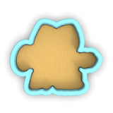 a cookie shaped like a cloud on a white background