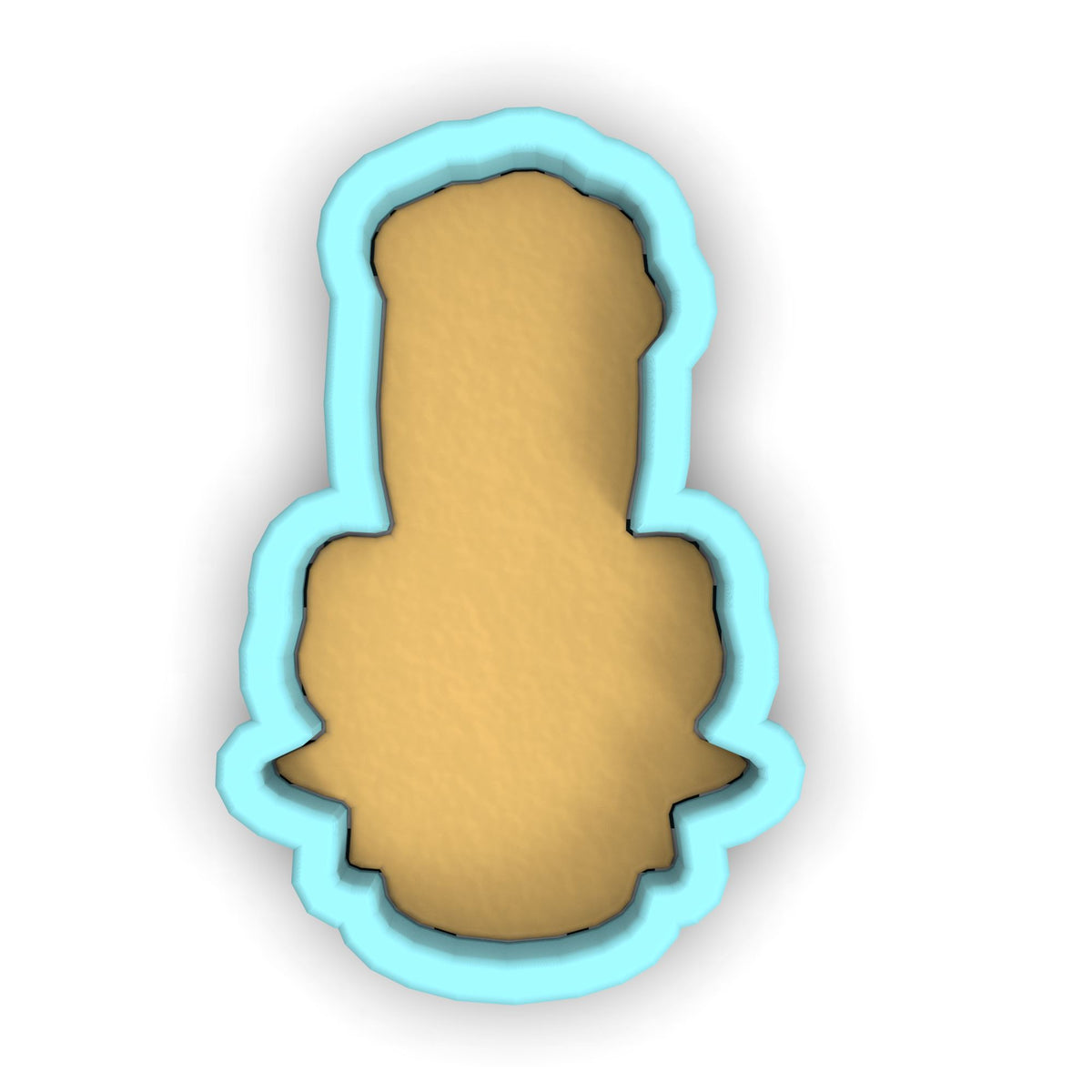 a cookie cutter with a cookie inside of it