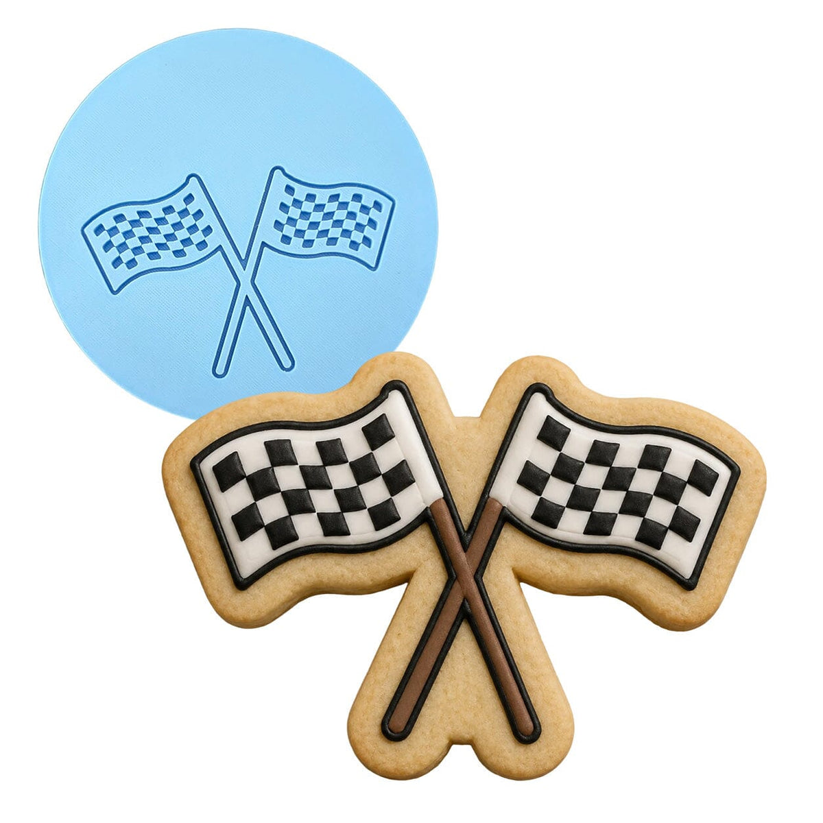 Checkered Flag Cookie Cutter | Stamp | Stencil #1 Cookie Cutters Cookie Cutter Lady MINI - 2 Inches (5cm) Debosser ONLY 