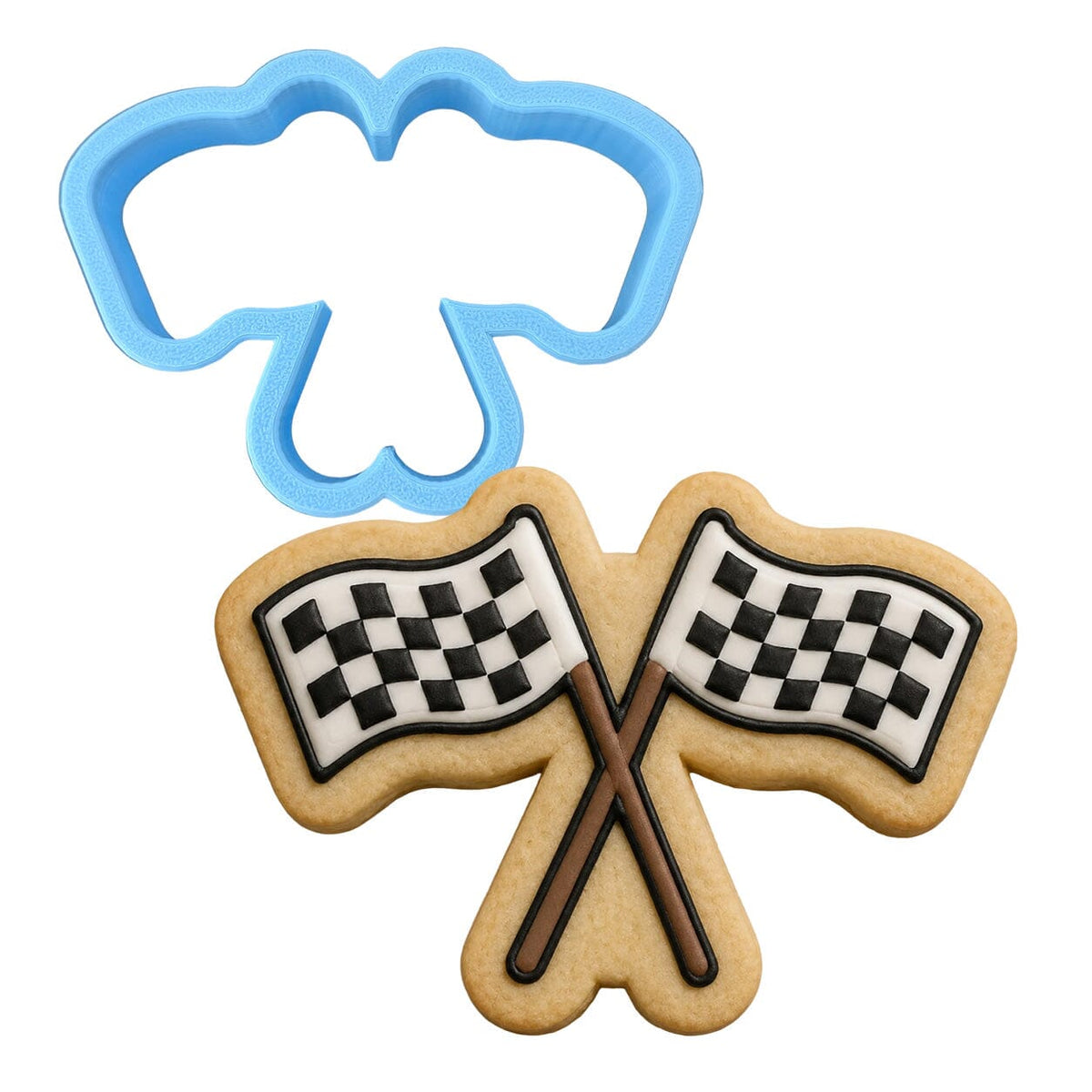 Checkered Flag Cookie Cutter | Stamp | Stencil #1 Cookie Cutters Cookie Cutter Lady MINI - 2 Inches (5cm) Cookie Cutter ONLY (Outline) 