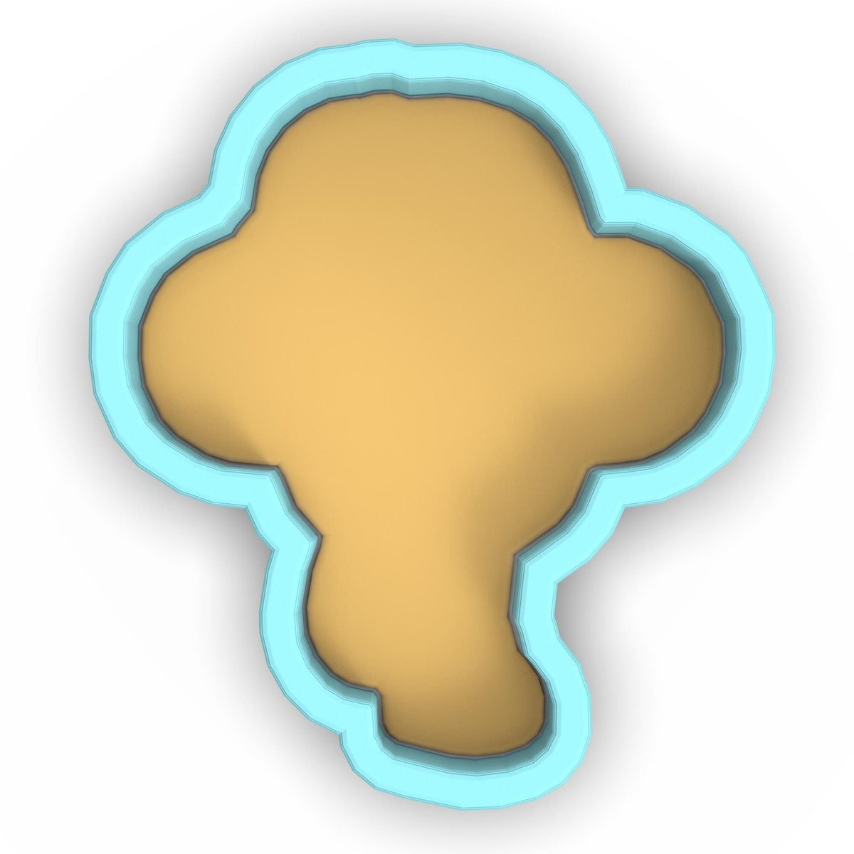 a picture of a piece of food in the shape of a human head