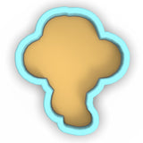 a picture of a piece of food in the shape of a human head