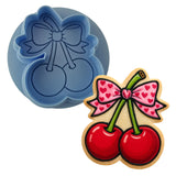 Cherry Pair Bow Cookie Cutter | Stamp | Stencil - SHARP EDGES - FAST Shipping - Choose Your Own Size! #1 Cookie Cutter Lady LITTLE - 3 Inches (7.62cm) **BUNDLE** Cutter + Debosser 