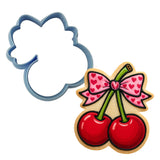 Cherry Pair Bow Cookie Cutter | Stamp | Stencil - SHARP EDGES - FAST Shipping - Choose Your Own Size! #1 Cookie Cutter Lady LITTLE - 3 Inches (7.62cm) Cookie Cutter ONLY (Outline) 