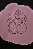 Cherry Pair Bow Cookie Cutter | Stamp | Stencil - SHARP EDGES - FAST Shipping - Choose Your Own Size! #1 Cookie Cutter Lady 