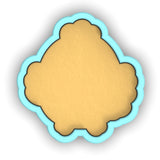 a cookie shaped like a cloud on a white background