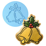 Christmas Bells Cookie Cutter | Stamp | Stencil #2 Xmas / Winter / NYE Cookie Cutter Lady MINI - 2 Inches (5cm) Debosser ONLY 