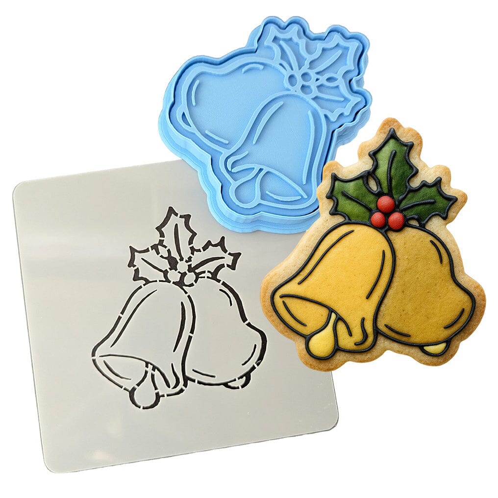 Christmas Bells Cookie Cutter | Stamp | Stencil #2 Xmas / Winter / NYE Cookie Cutter Lady 