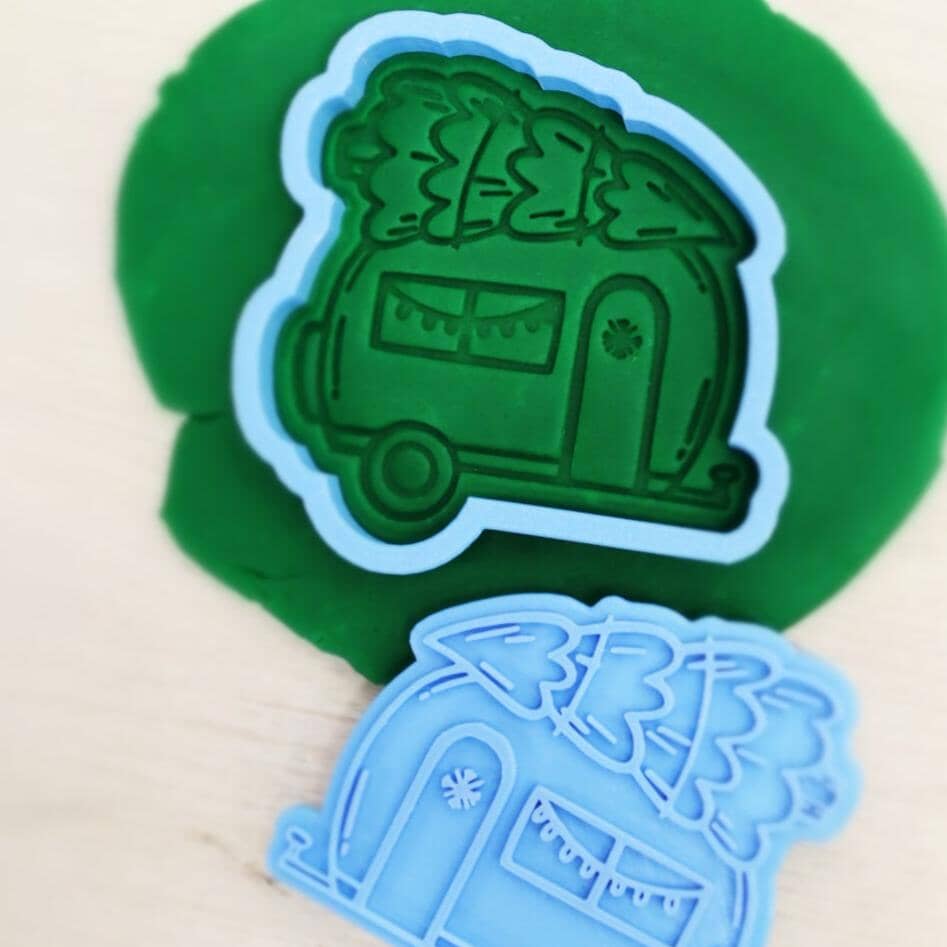 Christmas Camper Cookie Cutter | Stamp | Stencil #1 Xmas / Winter / NYE Cookie Cutter Lady 