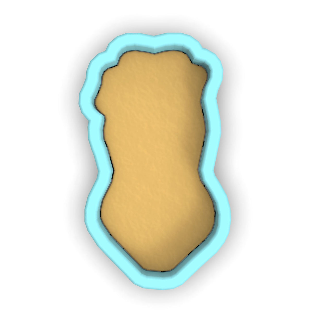 a cookie cutter with a cookie in the shape of a cookie