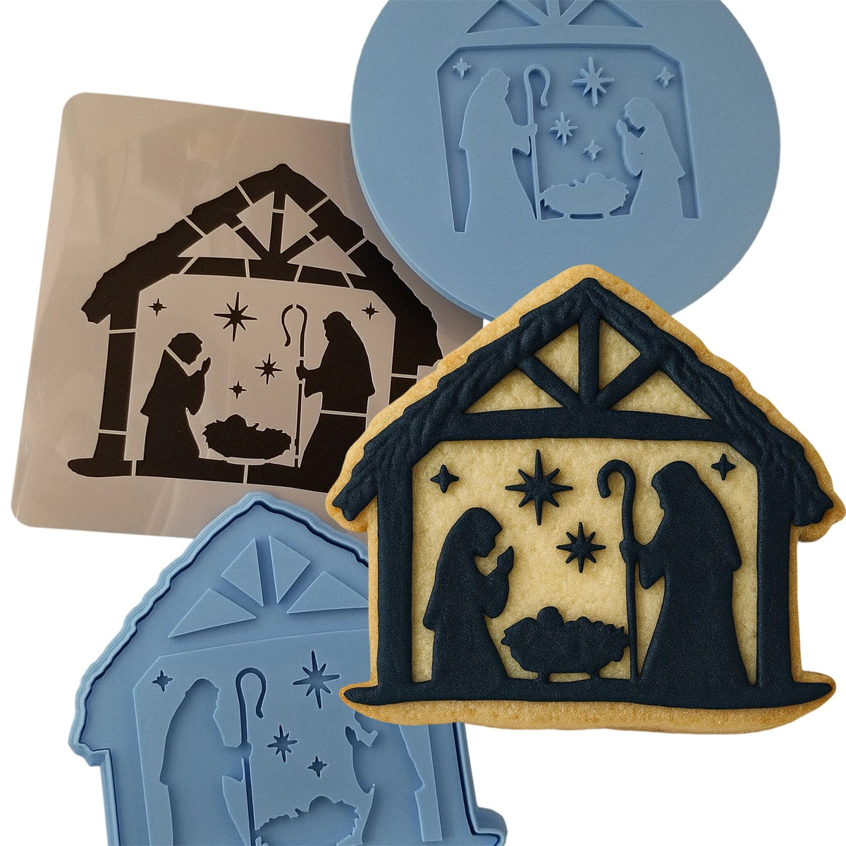 Christmas Nativity Cookie Debosser | Cookie Cutter | Stencil #2 Cookie Cutters Cookie Cutter Lady 