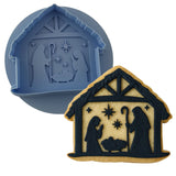 Christmas Nativity Cookie Debosser | Cookie Cutter | Stencil #2 Cookie Cutters Cookie Cutter Lady 2 Inch Small Cupcake Cutter + Debosser No