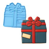 Christmas Present Cookie Cutter | Stamp | Stencil #1 Xmas / Winter / NYE Cookie Cutter Lady MINI - 2 Inches (5cm) **BUNDLE** Cutter + Stamp 