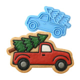 Christmas Tree Truck Cookie Cutter | Stamp | Stencil #3 Xmas / Winter / NYE Cookie Cutter Lady MINI - 2 Inches (5cm) Stamp ONLY 