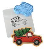 Christmas Tree Truck Cookie Cutter | Stamp | Stencil #3 Xmas / Winter / NYE Cookie Cutter Lady 