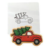 Christmas Tree Truck Cookie Cutter | Stamp | Stencil #3 Xmas / Winter / NYE Cookie Cutter Lady MINI - 2 Inches (5cm) Stencil ONLY 