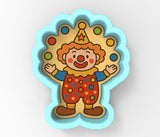a cartoon clown with a party hat on