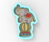 a picture of an elephant on top of a ball