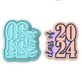 Class of 2024 Cookie Cutter | Stamp | Stencil #B Wedding / Baby / V Day Cookie Cutter Lady MINI - 2 Inches (5cm) **BUNDLE** Cutter + Stamp 