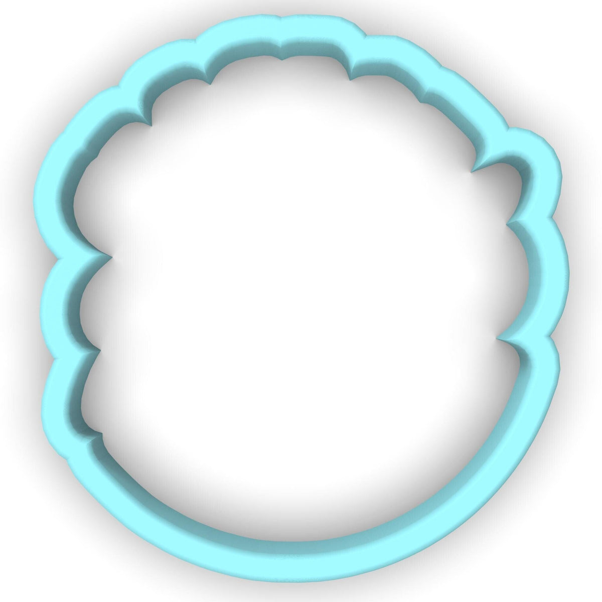 a cookie cutter shaped like a scallop