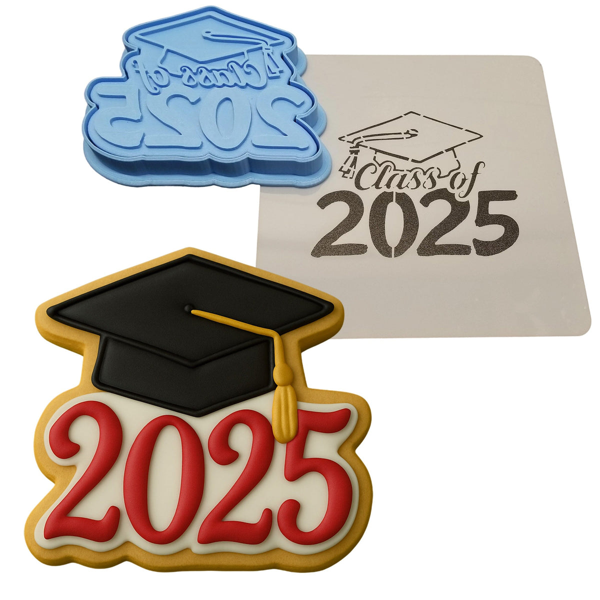a cookie with a graduation cap on top of it