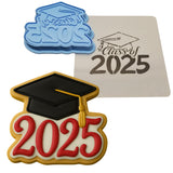 a cookie with a graduation cap on top of it