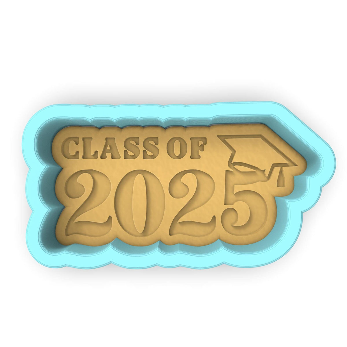 a class of 202 cookie cutter with a graduation cap on it