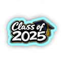 a blue and white sticker that says class of 205