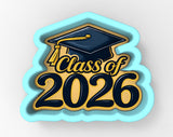 A graduation cap with the text "Class of 2026" displayed on it.