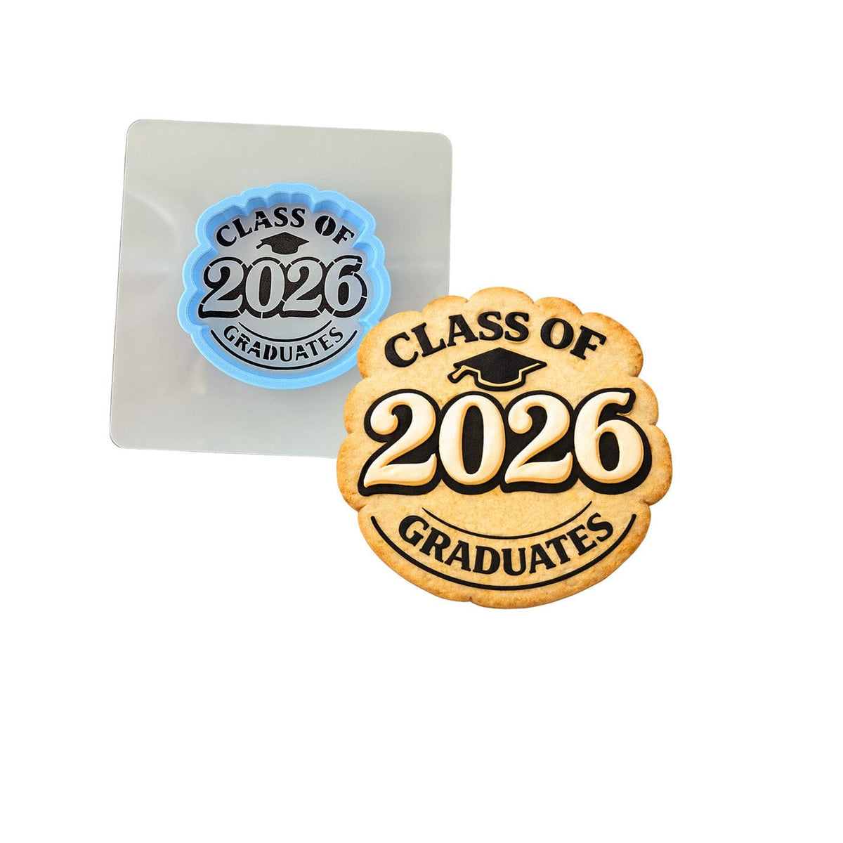 Class of 2026 Graduates 1 Cookie Cutter | Stamp | Stencil - SHARP EDGES - FAST Shipping - Choose Your Own Size! #1 Cookie Cutter Lady LITTLE - 3 Inches (7.62cm) **BUNDLE** Cutter + Stencil 
