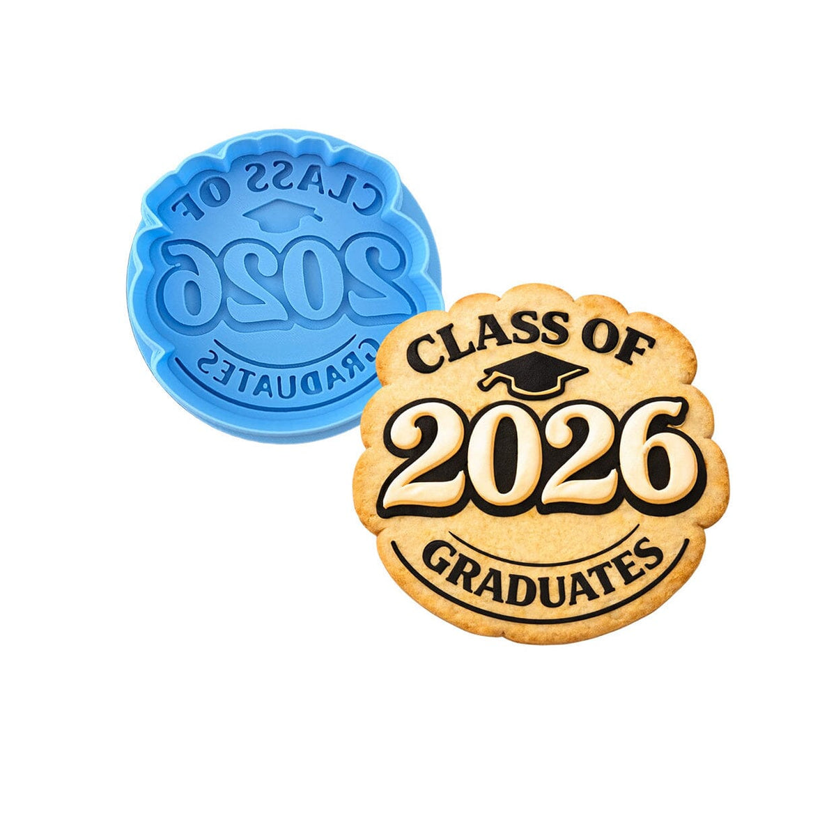 Class of 2026 Graduates 1 Cookie Cutter | Stamp | Stencil - SHARP EDGES - FAST Shipping - Choose Your Own Size! #1 Cookie Cutter Lady LITTLE - 3 Inches (7.62cm) **BUNDLE** Cutter + Debosser 